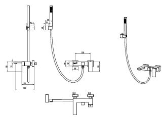 Смеситель для ванны Boheme Qubic 473-MG золото матовое